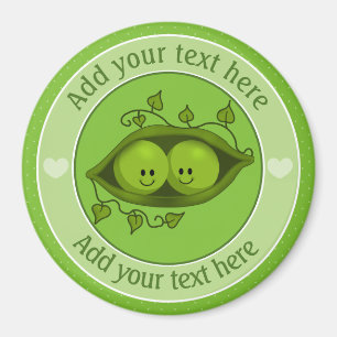 Two Peas In A Pod Personalised Magnet
