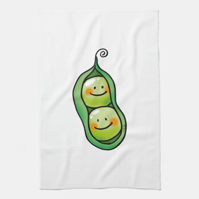 two peas in a pod tea towel (Vertical)