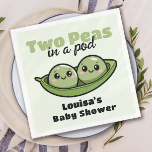 Two Peas in a Pod Twin Baby Shower Napkin