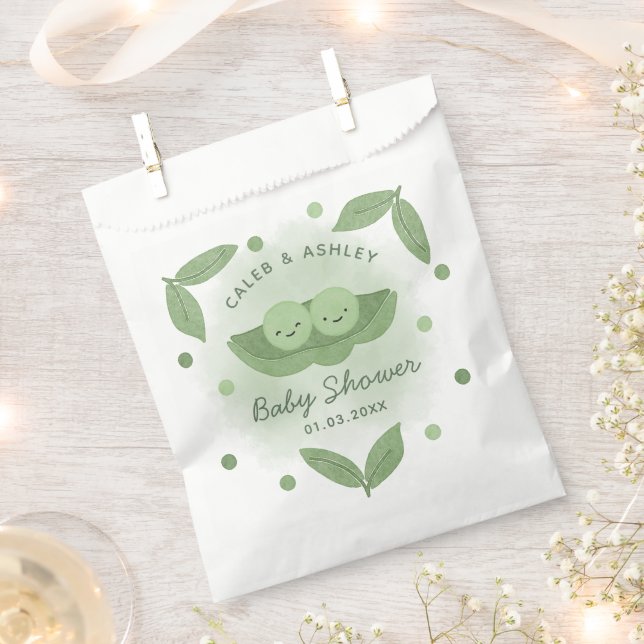 Two Peas In a Pod Twin Boys Baby Shower Favour Bags (Clipped)