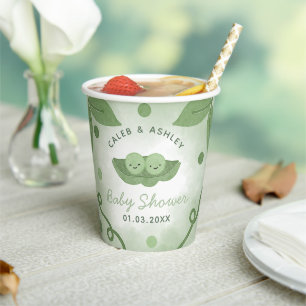 Two Peas In a Pod Twin Boys Baby Shower Paper Cups