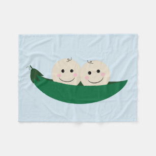 Two Peas in a Pod Twins Baby Fleece Blanket