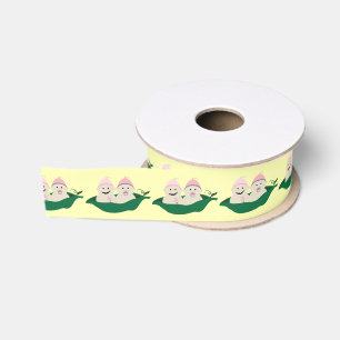 Two Peas in a Pod Twins Baby Girls Grosgrain Ribbon