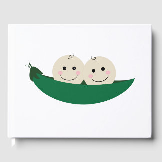 Two Peas in a Pod Twins Baby Guest Book