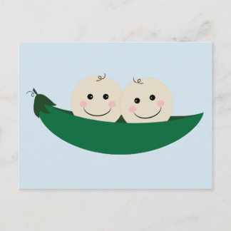 Two Peas in a Pod Twins Baby Postcard