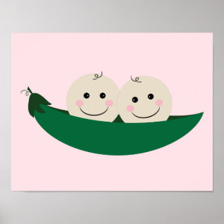 Two Peas in a Pod Twins Baby Poster