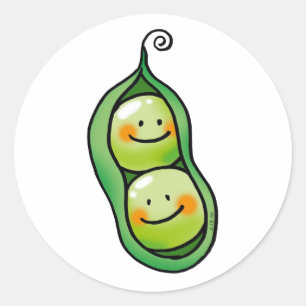Two peas in a pod, twins baby shower classic round sticker