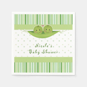 Two Peas in a Pod Twins Baby Shower Party Custom Napkin