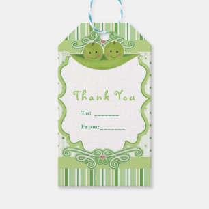 Two Peas in a Pod Twins Baby Shower Party Favour Gift Tags