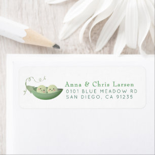 Two Peas in a Pod Twins Baby Shower Return Address