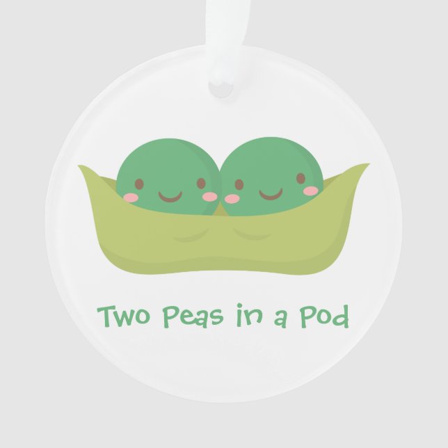 Two Peas in a Pod Twins Nursery Room Decor Ornament (Front)