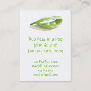 Two Peas in a Pod Wedding addess cards