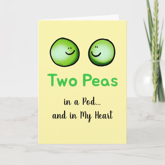Two Peas Valentine Love Card (Front)