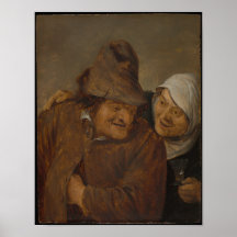 two peasants with a glass of wine