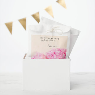 Two peonies pink favour bags