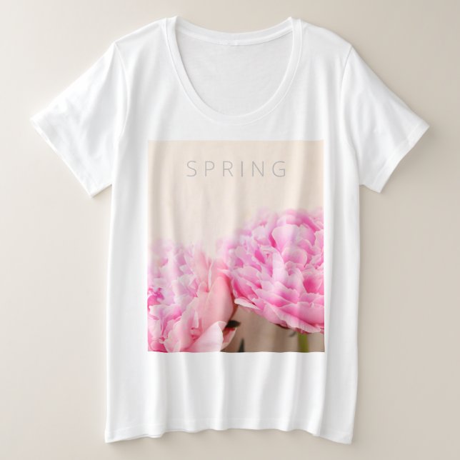 Two peonies pink plus size T-Shirt (Design Front)