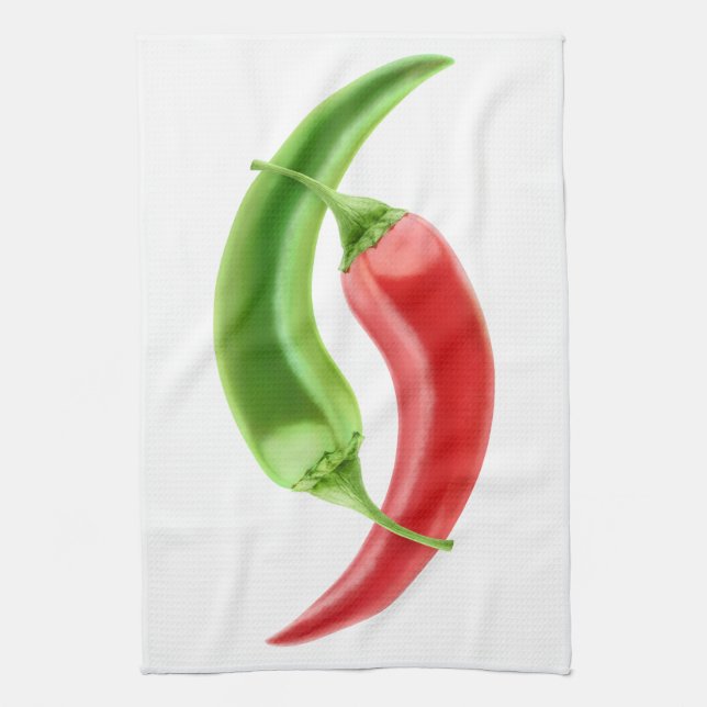 Two peppers tea towel (Vertical)