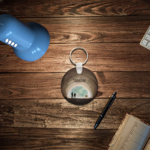 Two persons on the tunnel keychain