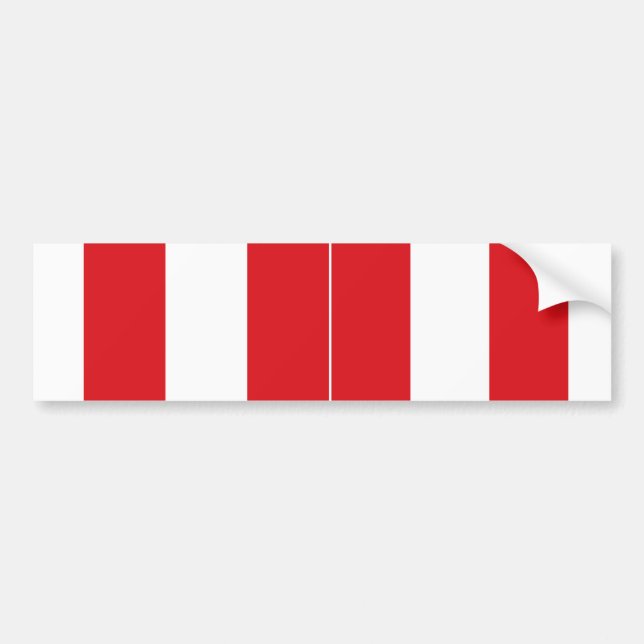 TWO Peru National Flag Bumper Sticker (Front)