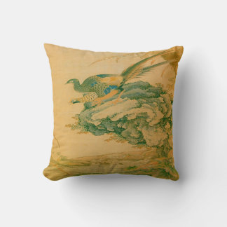 Two Pheasants 19th c. Chinese Print Cushion