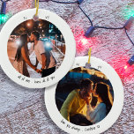 Two Photo All of Me Loves all of You Minimalist Ceramic Tree Decoration<br><div class="desc">Minimalist ornament with your custom photos and cute handwritten style typography. The design is double-sided and the template is set up ready for you to add your photos and personalised text to the front and back. The sample wording reads "all of me .. loves all of you" and you can...</div>