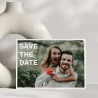 Two Photo Bold White Text Overlay Simple Wedding