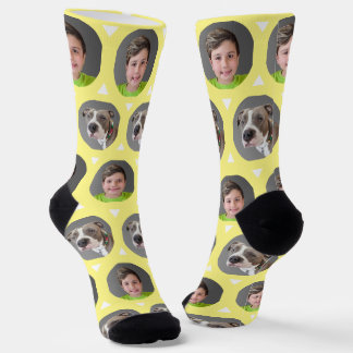 Two Photo Child or Pet Photo Custom Socks