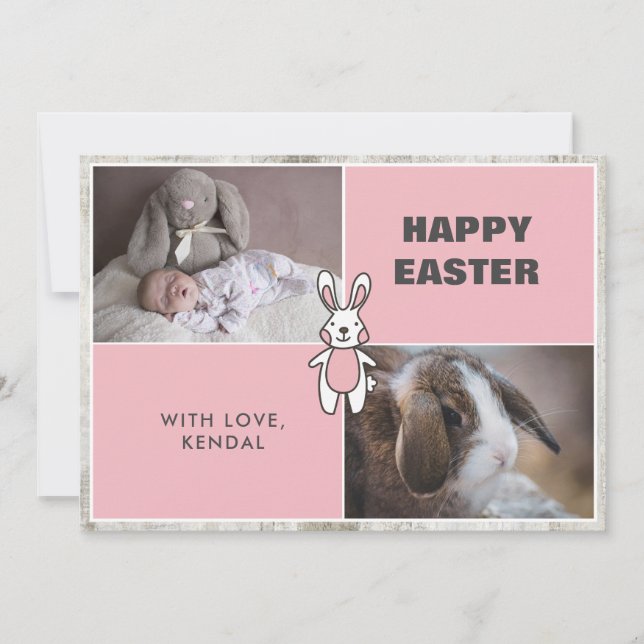 Two Photo Collage Easter Postcard (Front)