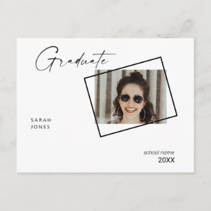 Two Photo Collage Graduation Party Postcard