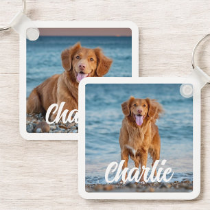 Two Photo Dog Lover Personalised Pet Keepsake Key Ring