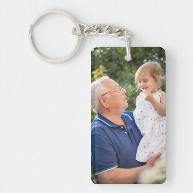Two Photo Double Sided Create Your Own Photo  Key Ring (Front)