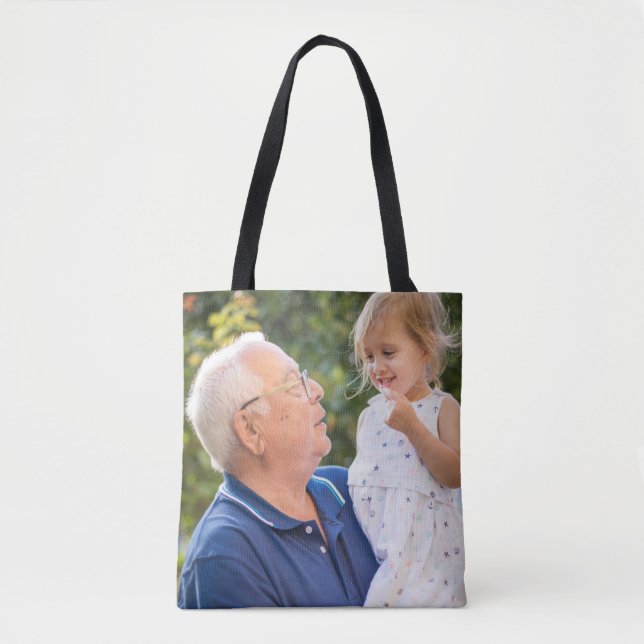 Two Photo Double Sided Create Your Own Photo  Tote Bag (Front)