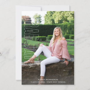 Two Photo Fun Type Graduate Announcement Black