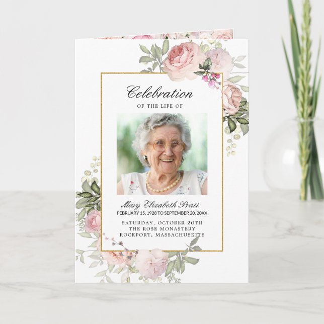 Two Photo Funeral Celebration of Life Program Programme (Front)