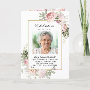 Two Photo Funeral Celebration of Life Program Programme