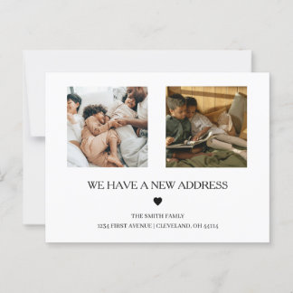 Two Photo Handwritten Text | Elegent Announcement  Postcard