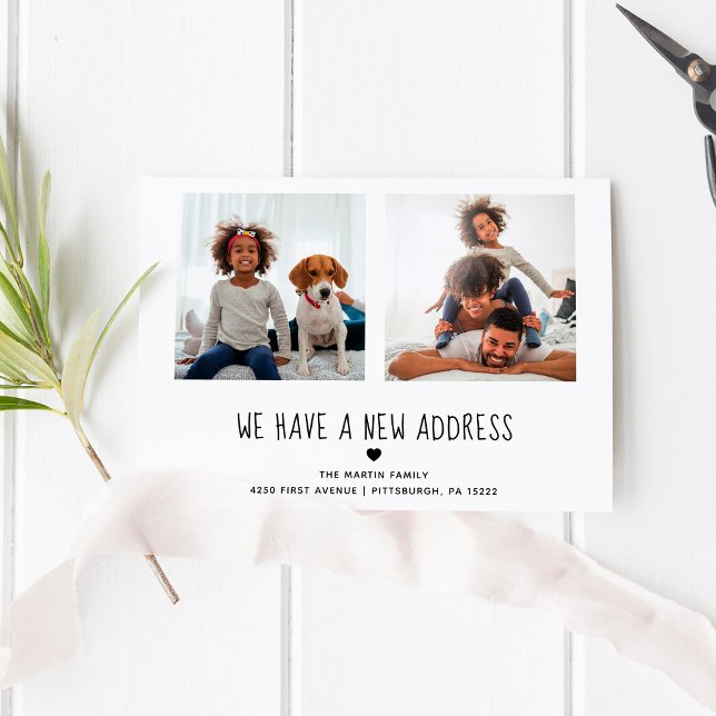 Two Photo Handwritten Text | Moving Announcement Postcard (Creator Uploaded)