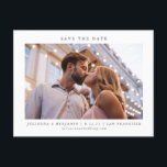 Two Photo Minimalist Modern Elegant Save The Date Postcard<br><div class="desc">Two 2 Photo Minimalist Modern Elegant Wedding Save the Date Postcard</div>