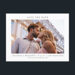 Two Photo Minimalist Modern Elegant Save The Date Postcard<br><div class="desc">Two 2 Photo Minimalist Modern Elegant Wedding Save the Date Postcard</div>