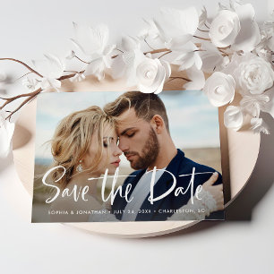 Two Photo Modern Script Save the Date