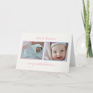 Two Photo New Baby Congratulations Customisable Na Card