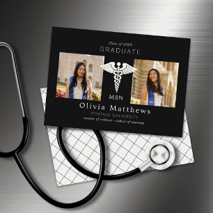 Two Photo Nursing MSN Black White Insignia
