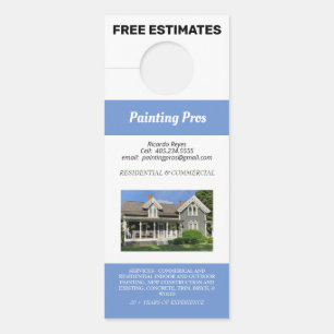 Two Photo Residential & Commercial Painting Blue Door Hanger