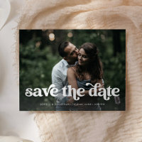 Two Photo | Retro Boho Typography Save the Date