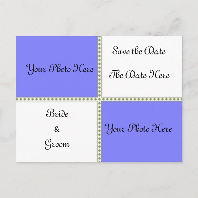 Two Photo Save the Date Announcement Postcard (Front)