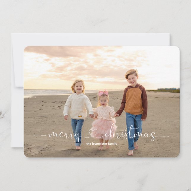 Two Photo Simply Us Flat Holiday Card (Front)