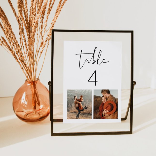 Two Photo Table Number | Modern Minimalist   (Creator Uploaded)