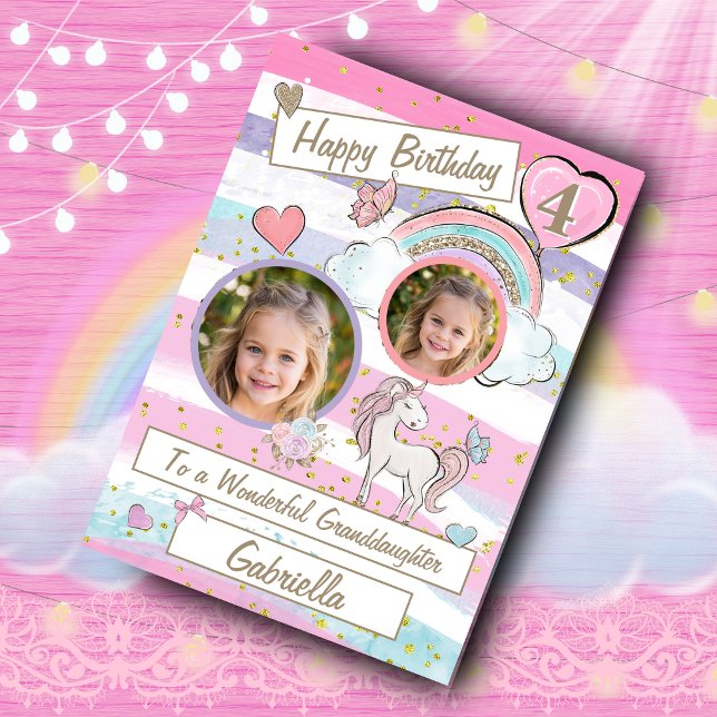 Two Photo Unicorn Birthday Card (Creator Uploaded)