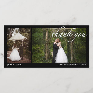 Two Photo Wedding Thank You Photocard Card