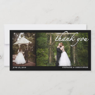 Two Photo Wedding Thank You Photocard Card